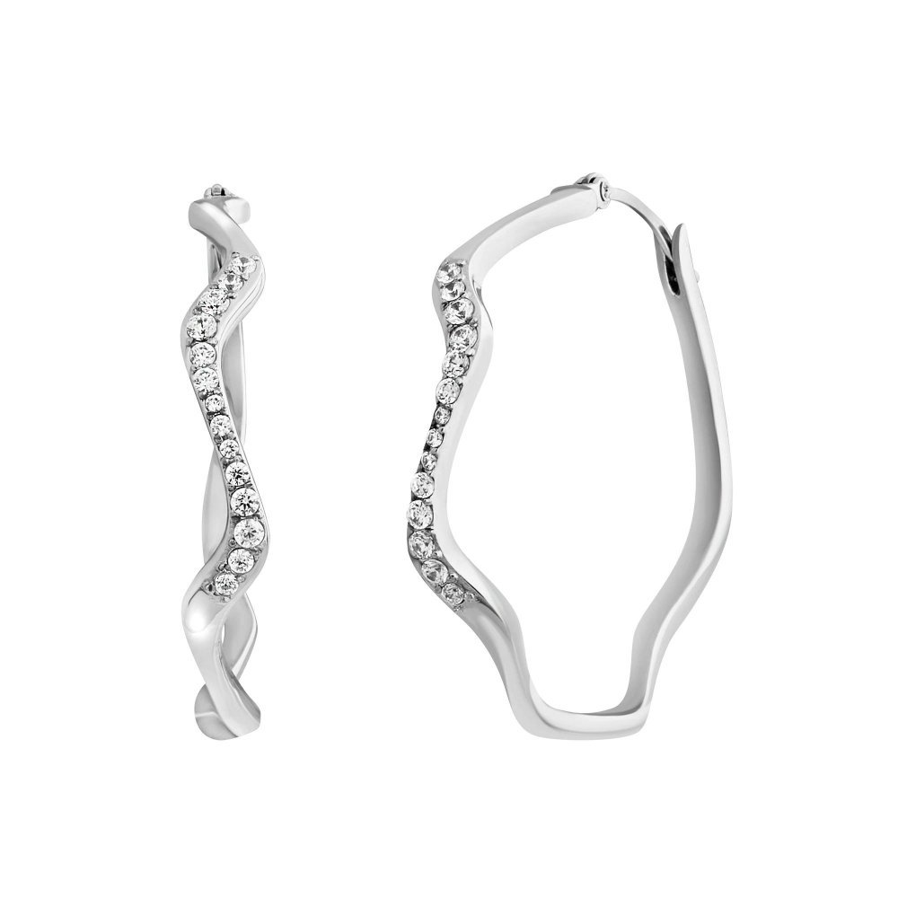 Breil Jewels - Orecchini Zig Zag - Acciaio - Cristalli