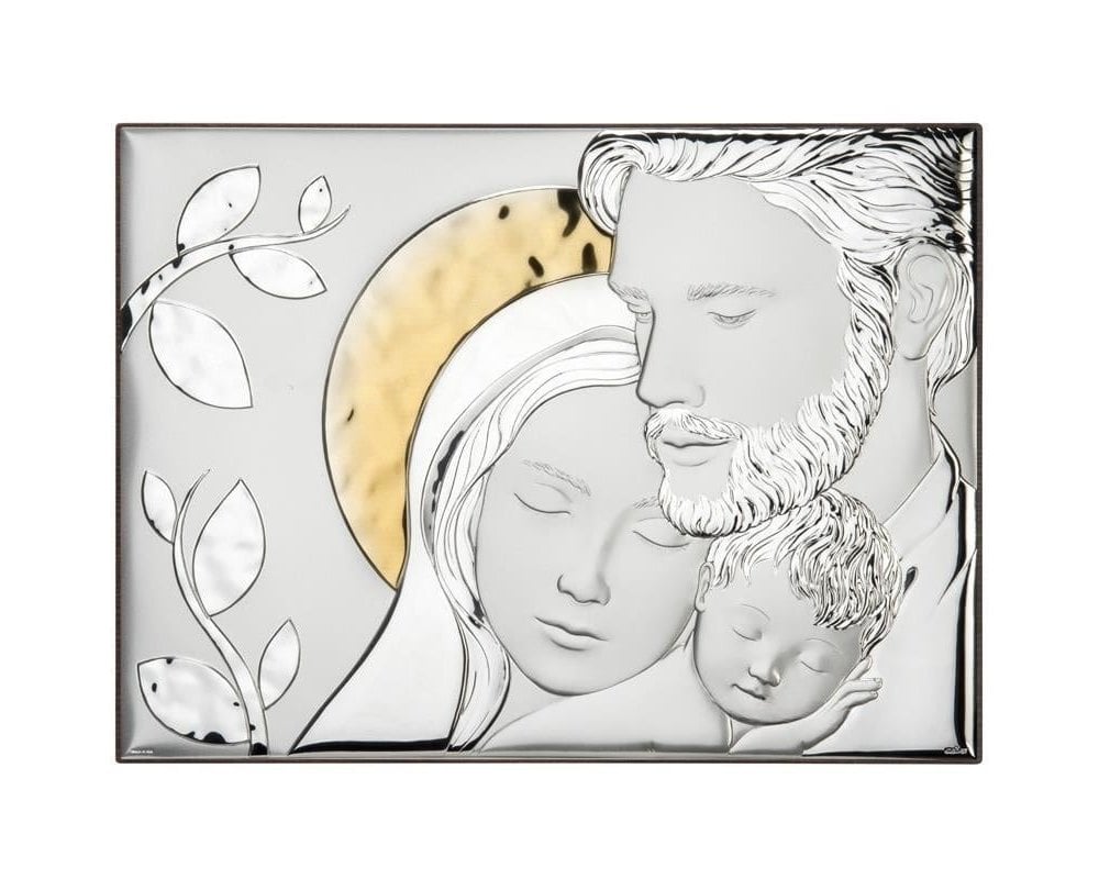 Atelier - Icona Sacra Famiglia - Pvd Argento - Legno