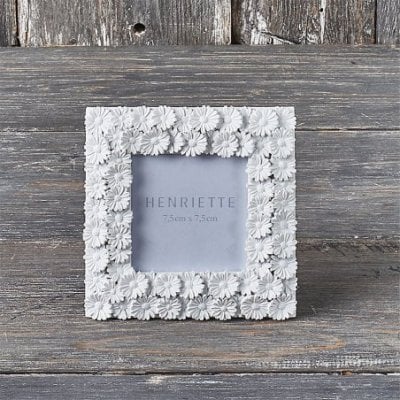 Henriette - Cornice Margherite - Resina - Bianco