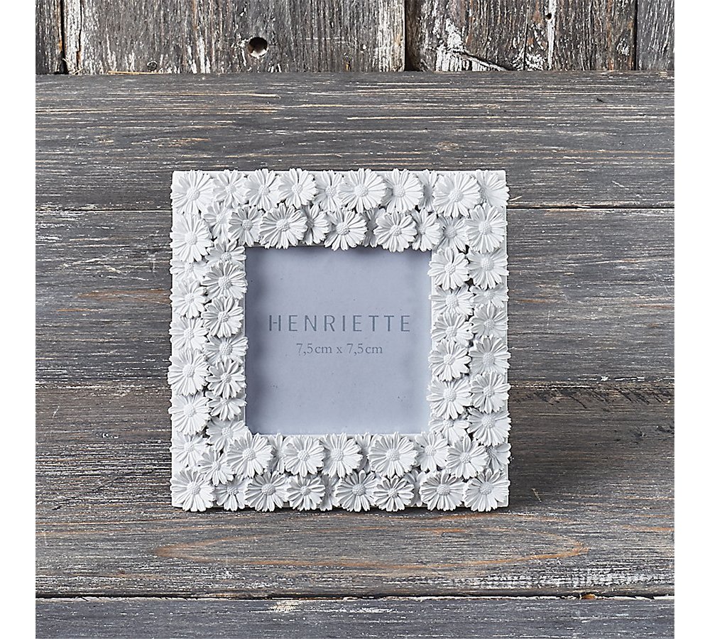 Henriette - Cornice Margherite - Resina - Bianco