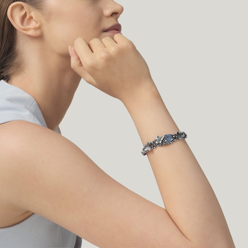 Giovanni Raspini - Bracciale Goccia - Argento 925 - Cristallo Blu