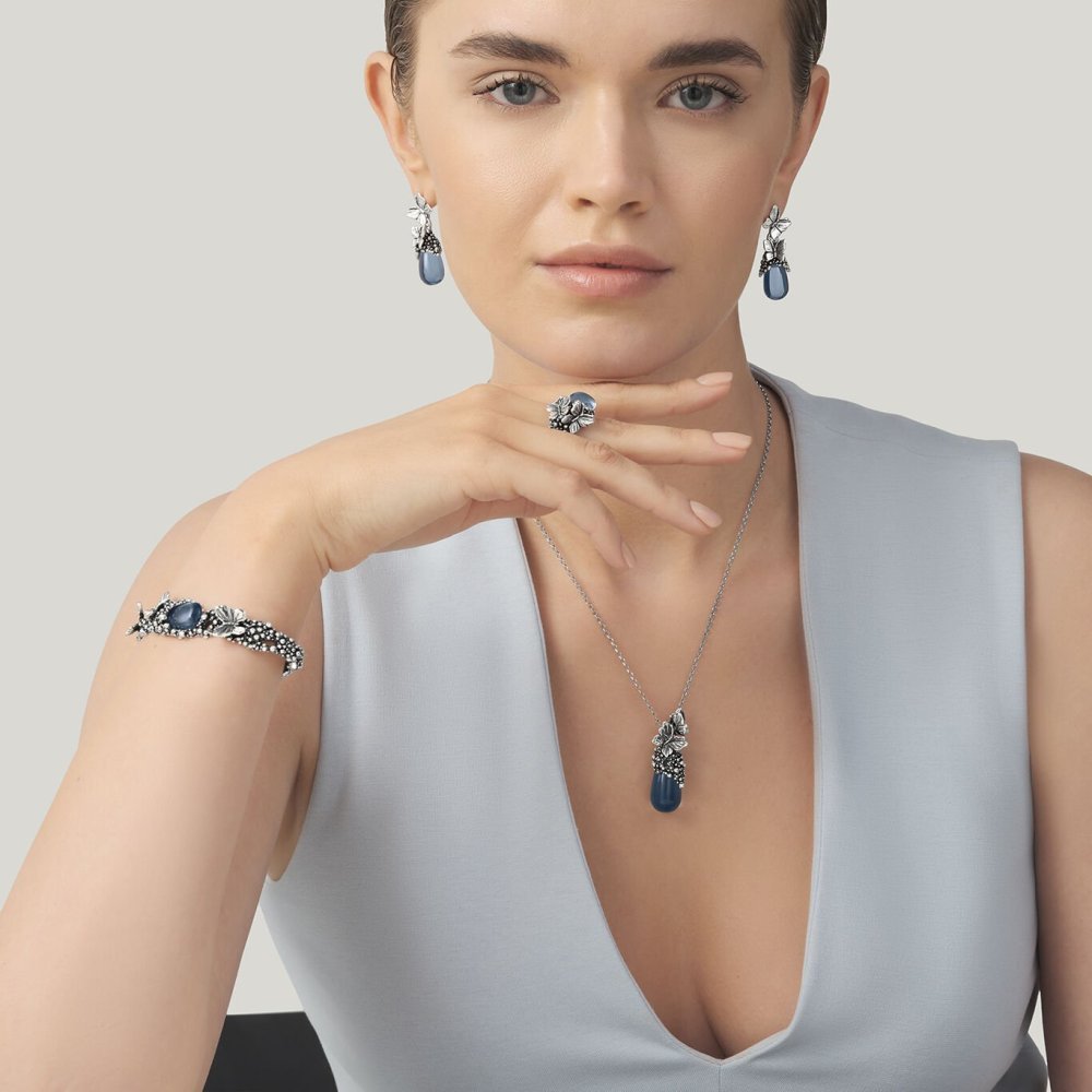 Giovanni Raspini - Bracciale Goccia - Argento 925 - Cristallo Blu