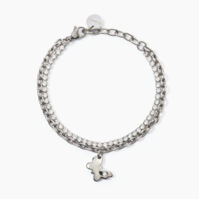 2 Jewels - Bracciale In Acciaio - Pendente Farfalla