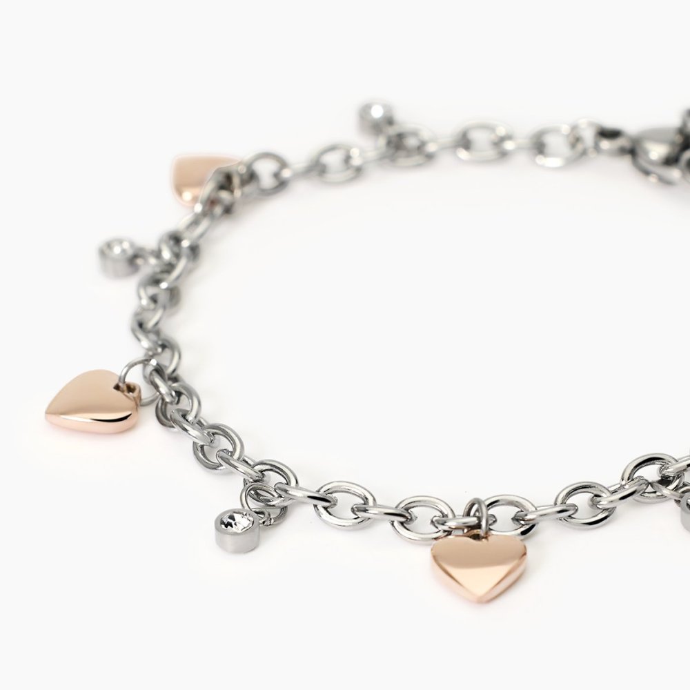 2 Jewels - Bracciale In Acciaio - Pvd Ros - Cristalli