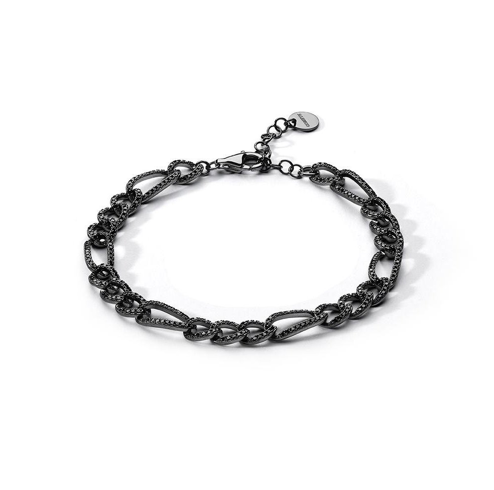 Bracciale In Argento 925‰ Rutenio, Zirconi Neri - Comete Gioielli