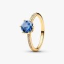 Anello Corona  Scintillante Pietra Blu
