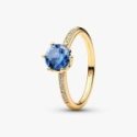 Anello Corona  Scintillante Pietra Blu