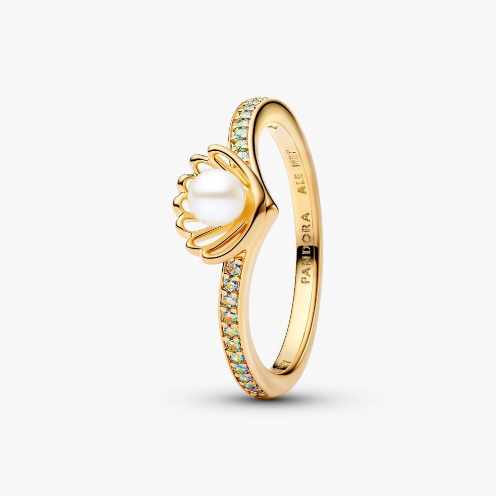 Principesse Disney, Ariel, Anello con Perla d'Acqua Dolce Coltivata