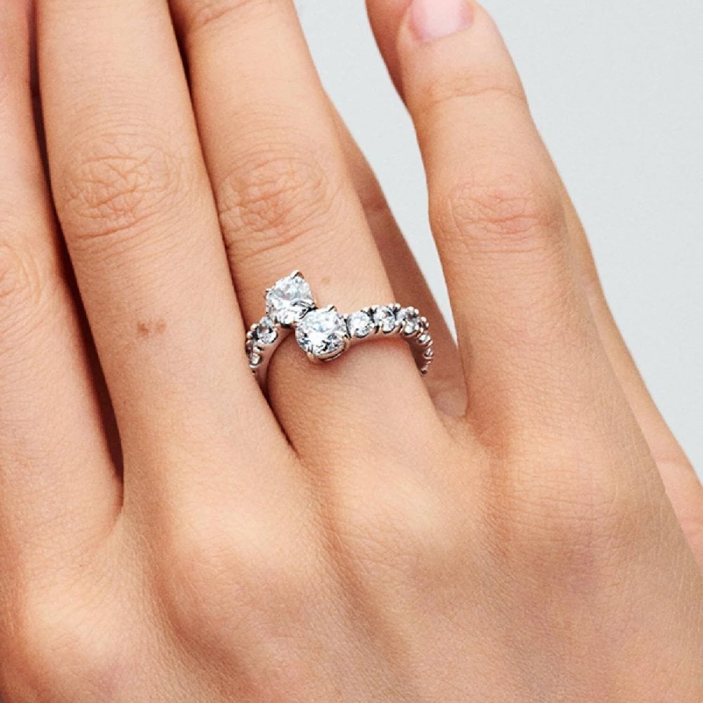 Anello Fascia Scintillante Intrecciata