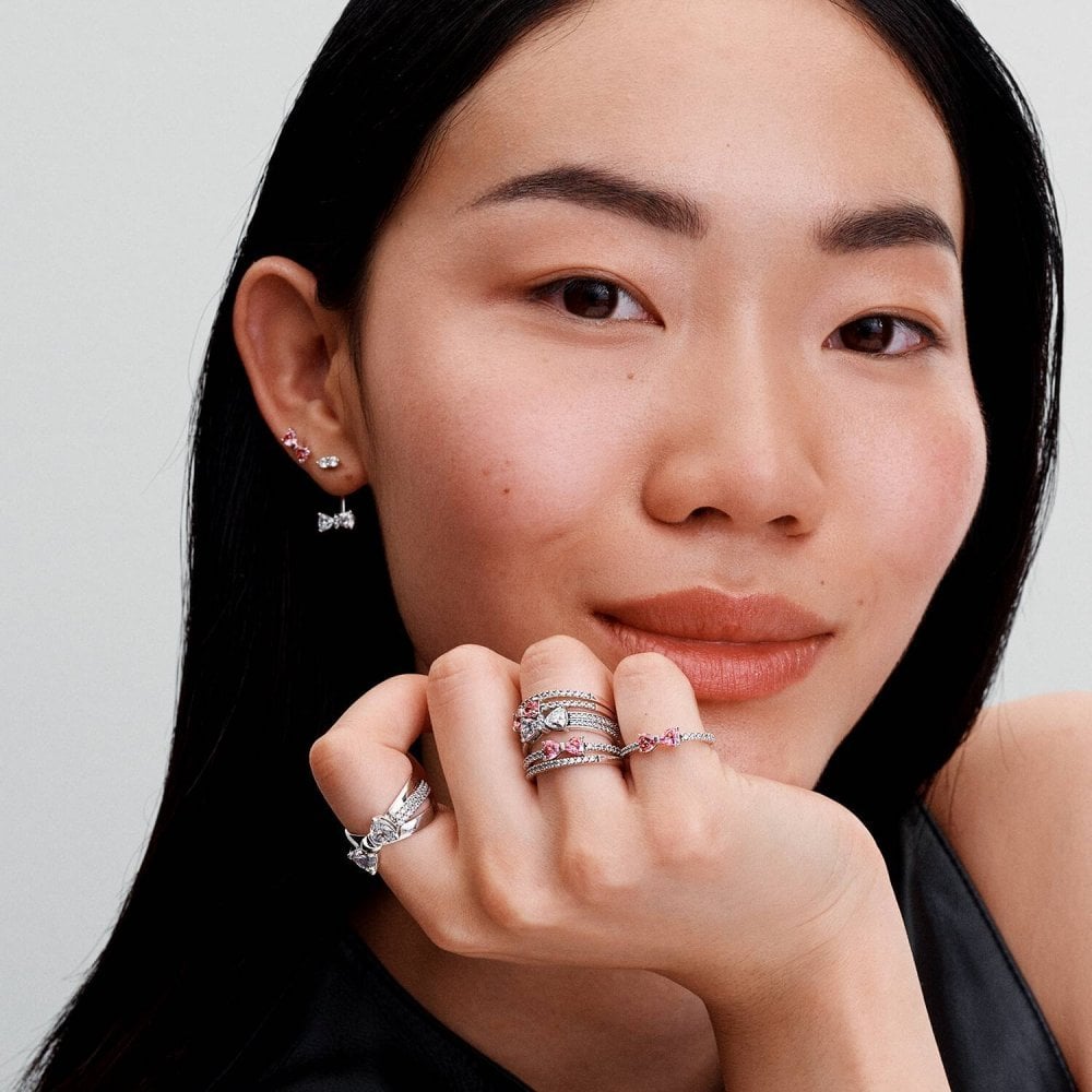 Anello Fiocco Luminoso Rosa