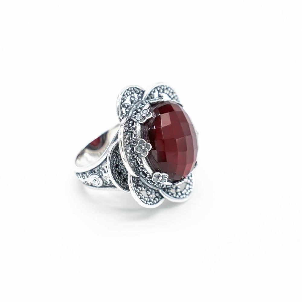 Anello Arg.925/000 Con Pietra Taglio Cab Sfaccettata - Gerardo Sacco