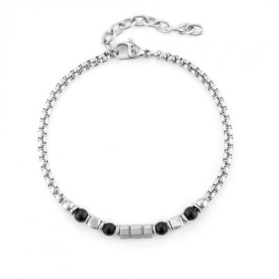 4Us Cesare Paciotti - Bracciale Uomo - Acciaio E Onice