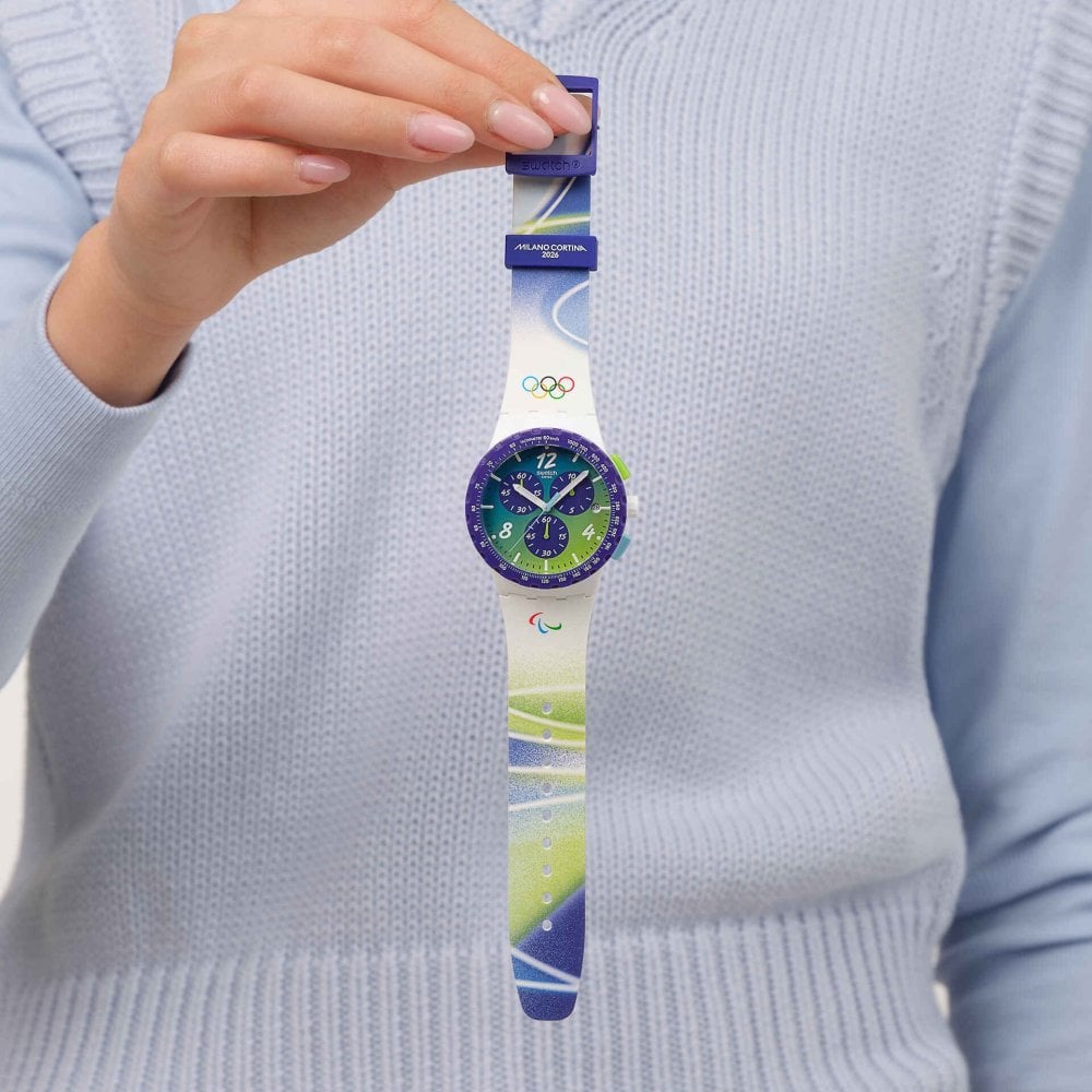 Swatch - Snowy Slopes - Quadrante Viola - Silicone