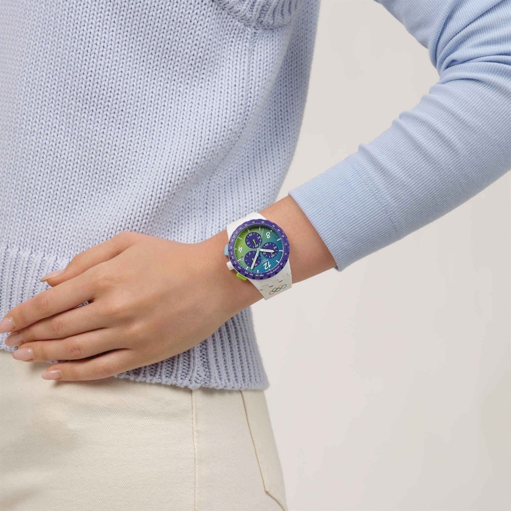 Swatch - Snowy Slopes - Quadrante Viola - Silicone