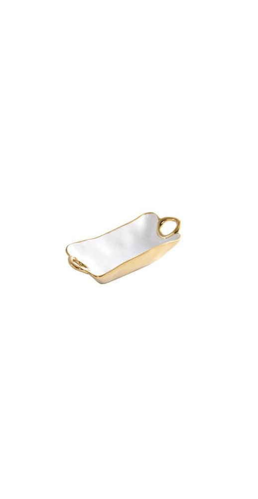 Golden Salerno Mini Rectangular Bowl Cer2739G - Onlylux
