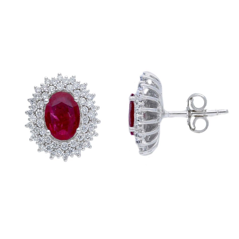 Songa Antonio - Orecchini Lobo - Oro Bianco - Rubino