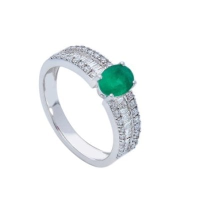 Songa Antonio - Anello Pietra Singola - Oro Bianco