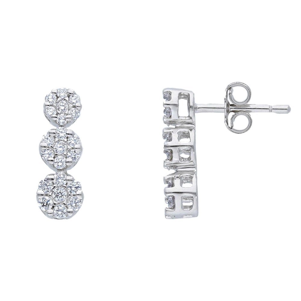 Songa Antonio - Orecchini Lobo - Oro Bianco - Diamanti