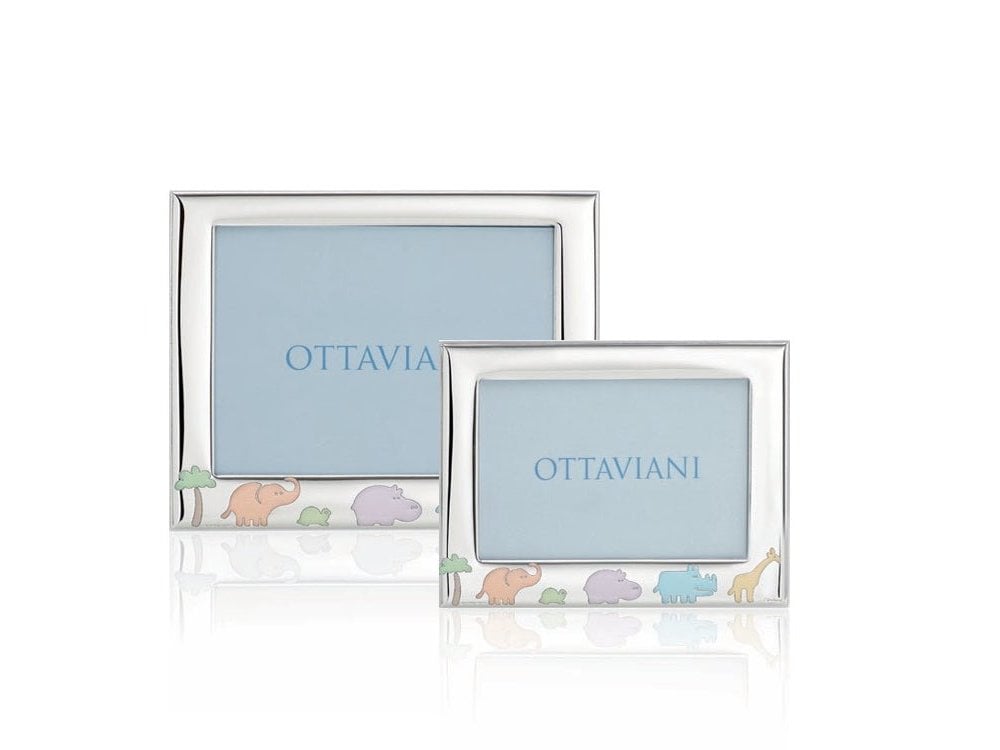 Portafoto Ottaviani Argento 999 Nascita Bimbo Safari