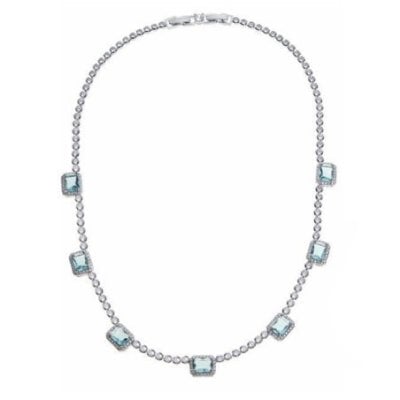 Ottaviani - Collana Tennis - Zirconi Bianchi Azzurri