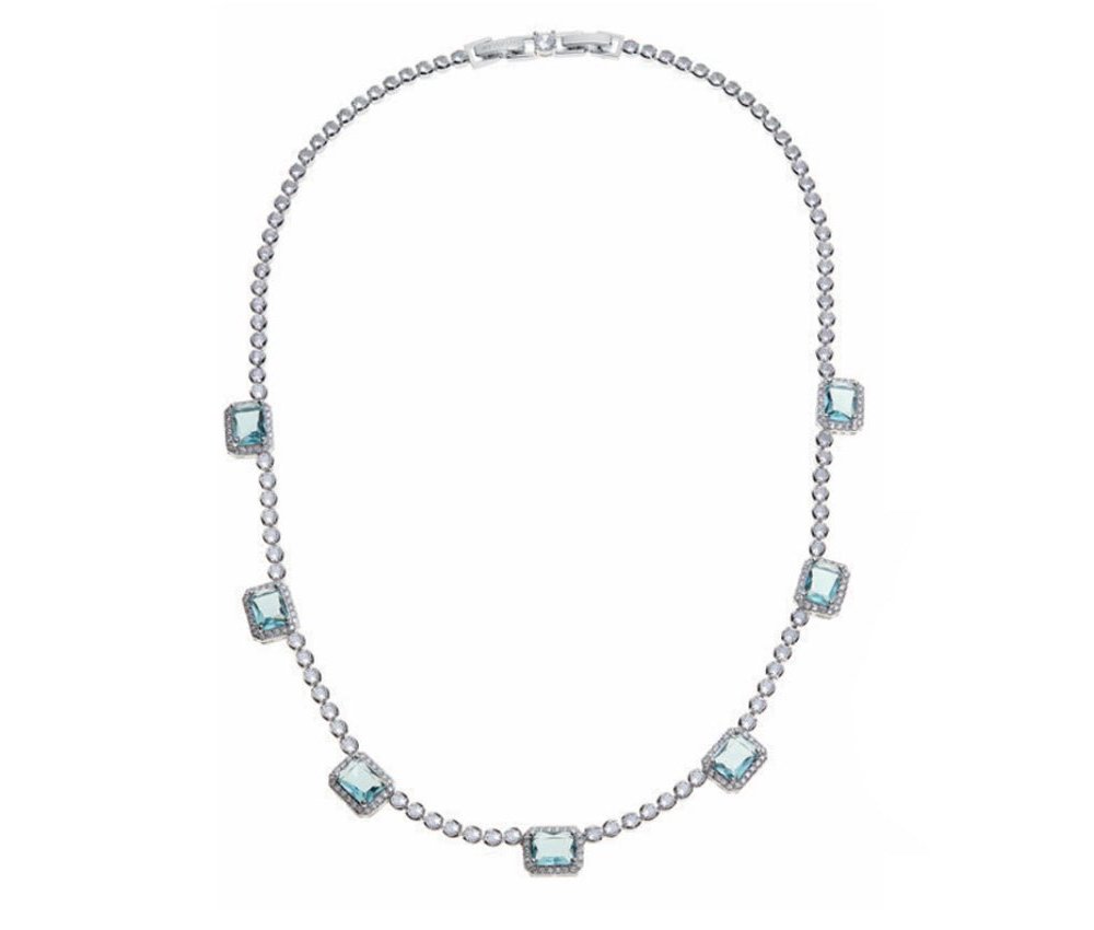 Collana Donna Tennis Zirconi Bianchi Azzurri - Ottaviani