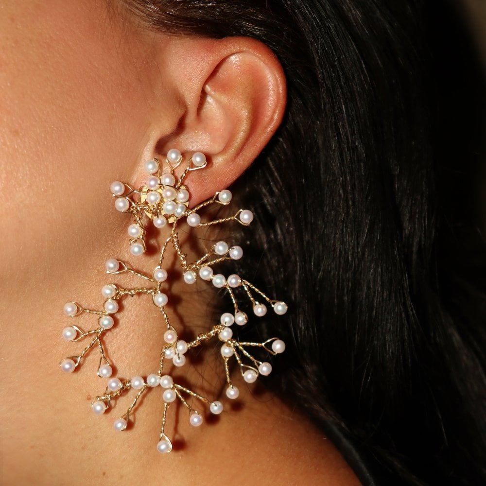 Lucedeimieiocchi - Orecchini Lulu’ Intrecci - Perle Bianche