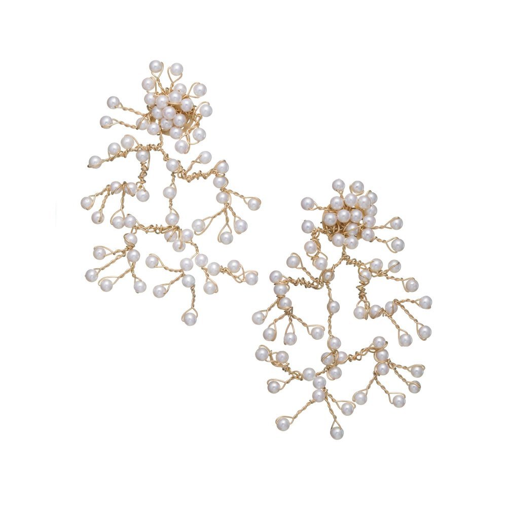 Lucedeimieiocchi - Orecchini Lulu’ Intrecci - Perle Bianche