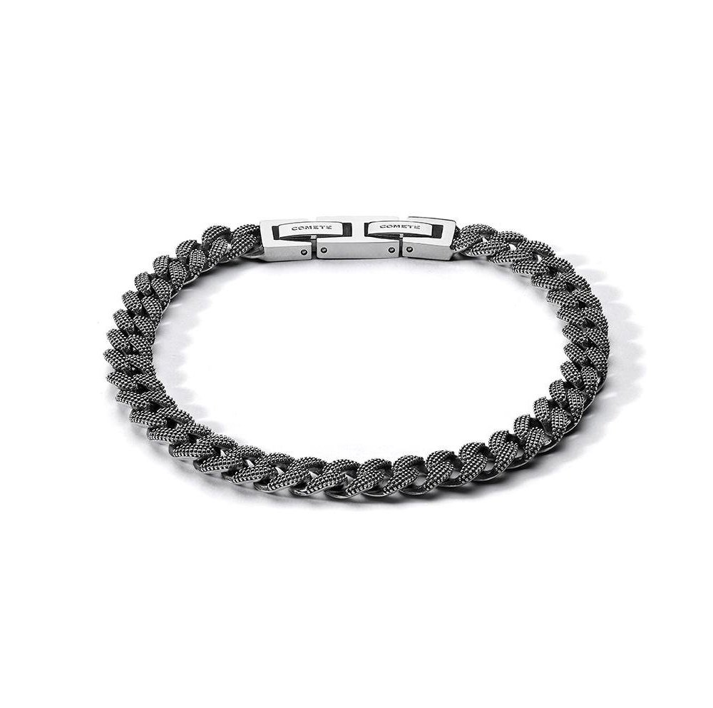Bracciale In Argento Brunito 925‰ E Acciaio - Comete Gioielli