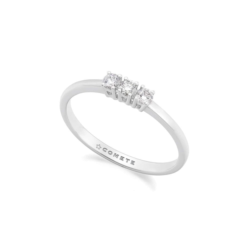 Anello Trilogy - Anello In Oro Bianco - Comete Gioielli