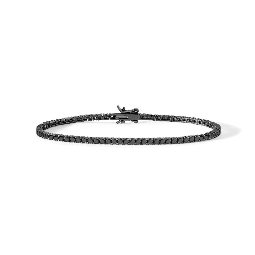 Comete Gioielli - Bracciale Tennis - Argento 925‰ - Zirconi Neri