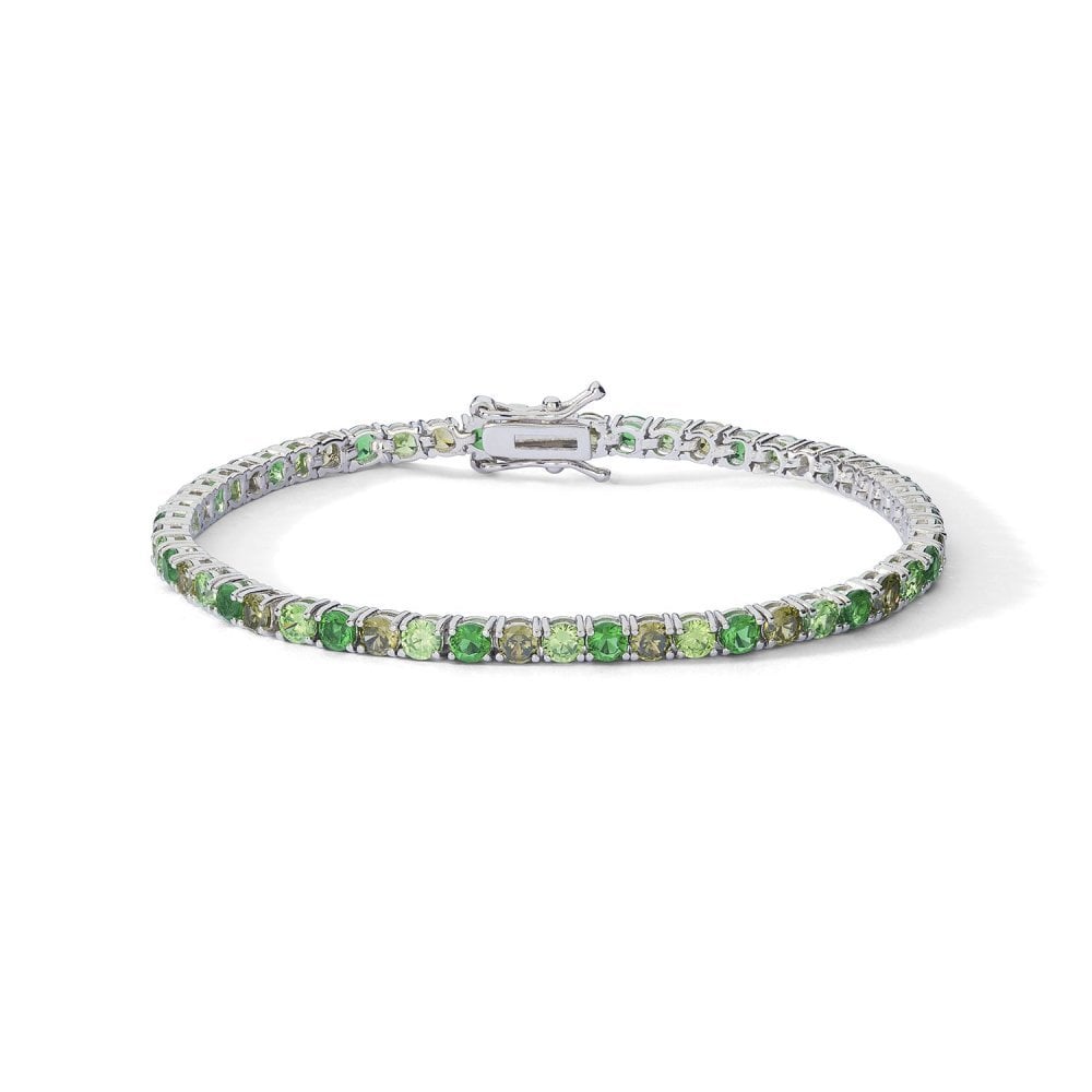 Bracciale In Argento Con Zirconi Smeraldo - Comete Gioielli