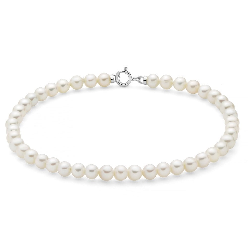 Bracciale Di Perle Oriente Con Chiusura In Oro Bianco - Miluna