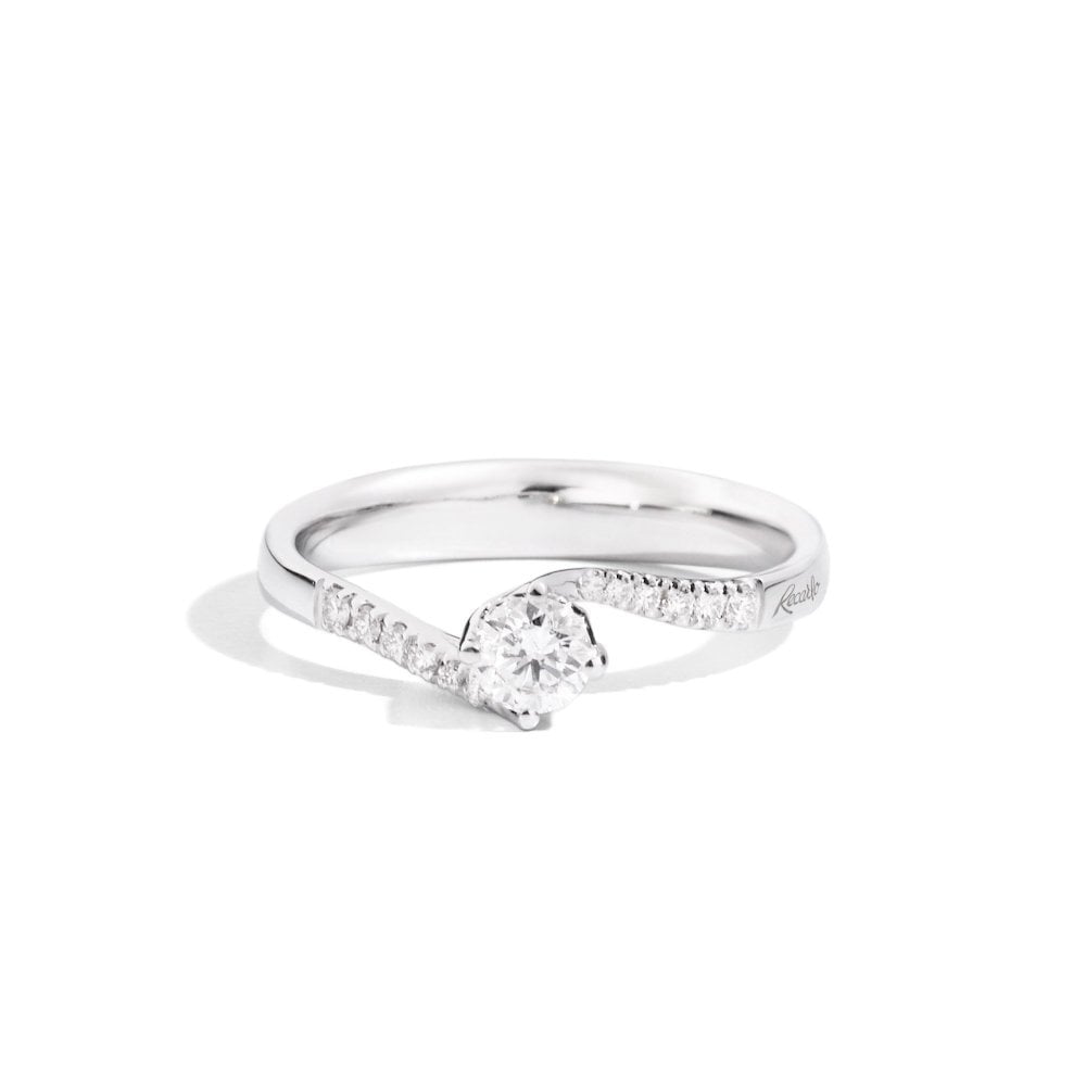 Anello Solitario In Oro Bianco Con Diamante - Recarlo