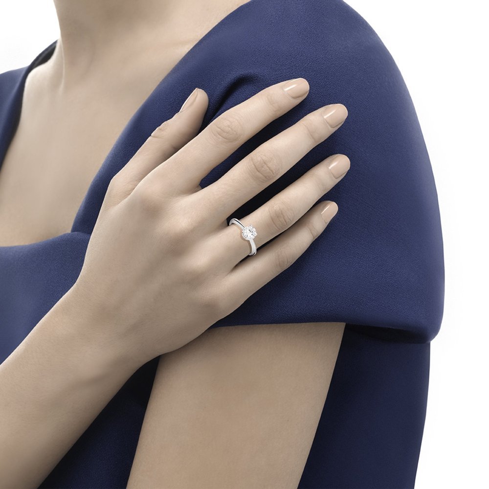 Recarlo - Anello Solitario - Oro Bianco - Diamante