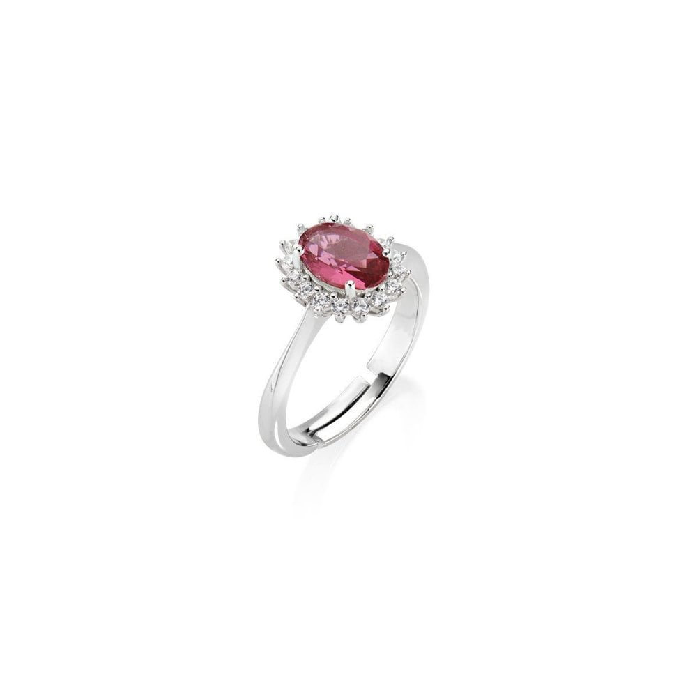Anello Mini Royal Lady Con Zircone Rosso Ciliegia - Amen