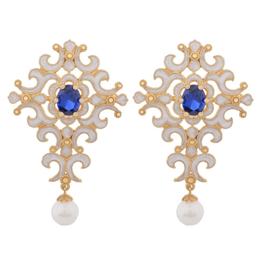 Spadafora - Orecchini Belle Époque - Perle Blu