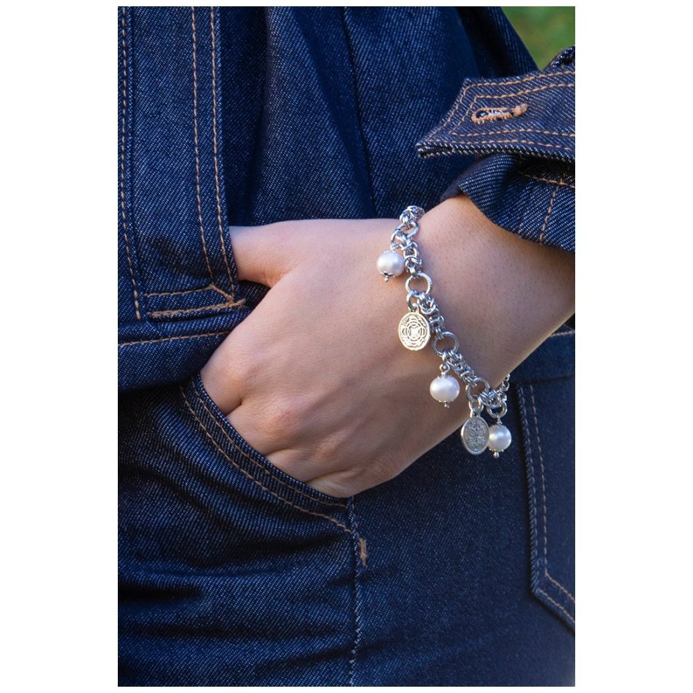 Spadafora - Bracciale Calendario - Argento - Perle