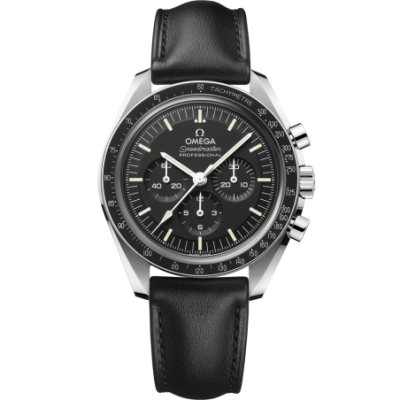 Speedmaster Moonwatch Professional 42 mm, acciaio su cinturino di pelle
