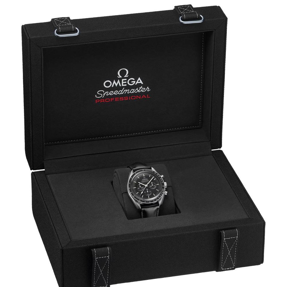 Speedmaster Moonwatch Professional 42 mm, acciaio su cinturino di pelle
