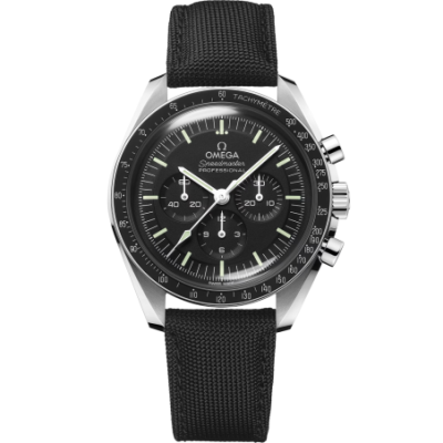 Speedmaster Moonwatch Professional 42 mm, acciaio su cinturino in tessuto rivestito in nylon