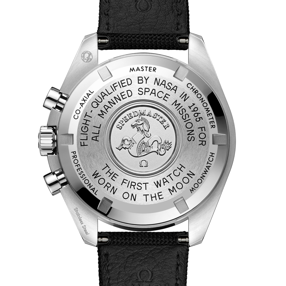 Speedmaster Moonwatch Professional 42 mm, acciaio su cinturino in tessuto rivestito in nylon