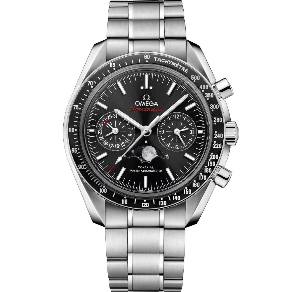 Speedmaster Fasi lunari 44,25 mm, acciaio su acciaio