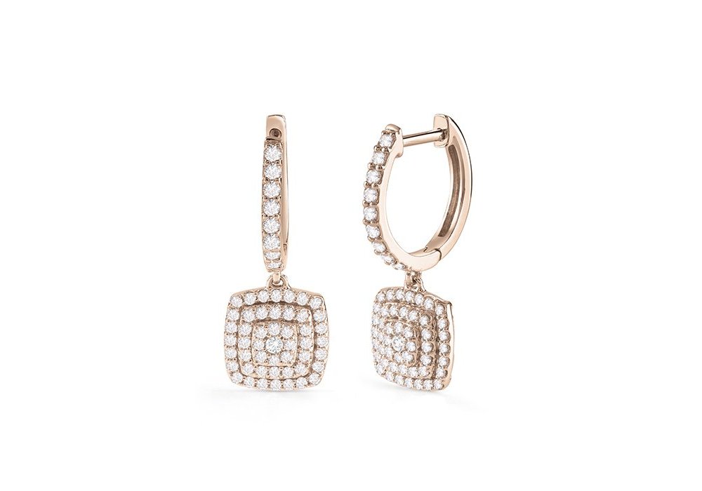 Orecchini In Oro Rosa Con Diamante - Salvini