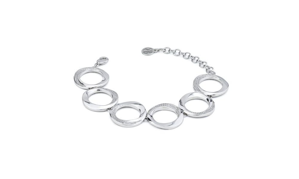 Bracciale A Moduli Con Pavé Di Zirconi - Boccadamo