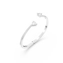 Bracciale rigido Mesmera Cuore, Bianco, Placcato rodio