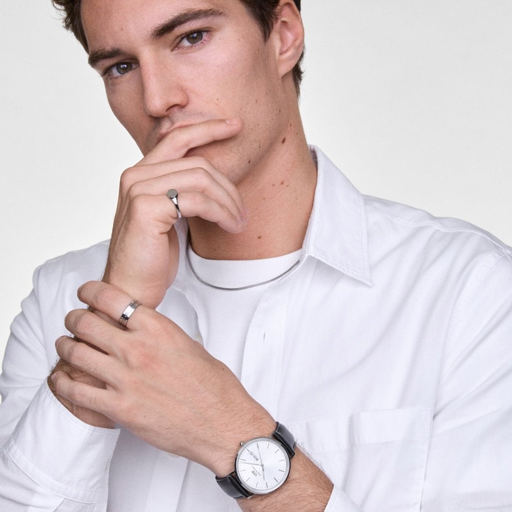 Daniel Wellington - Classico Sheffield - Argento - Pelle