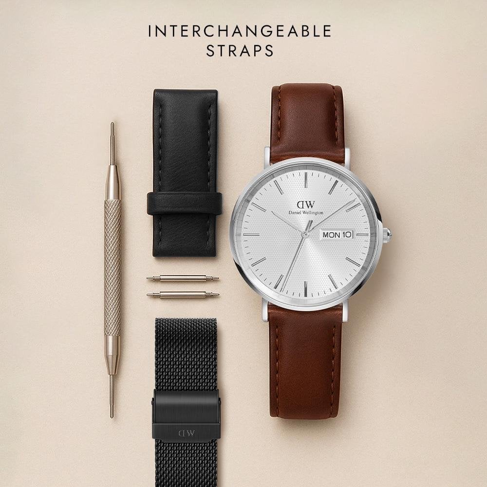 Daniel Wellington - Classico Sheffield - Argento - Pelle