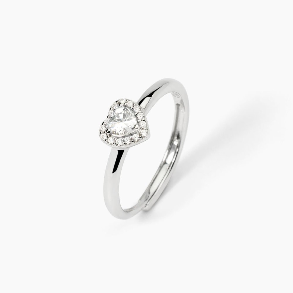 Mabina - Anello In Argento - Zirconi Taglio Cuore