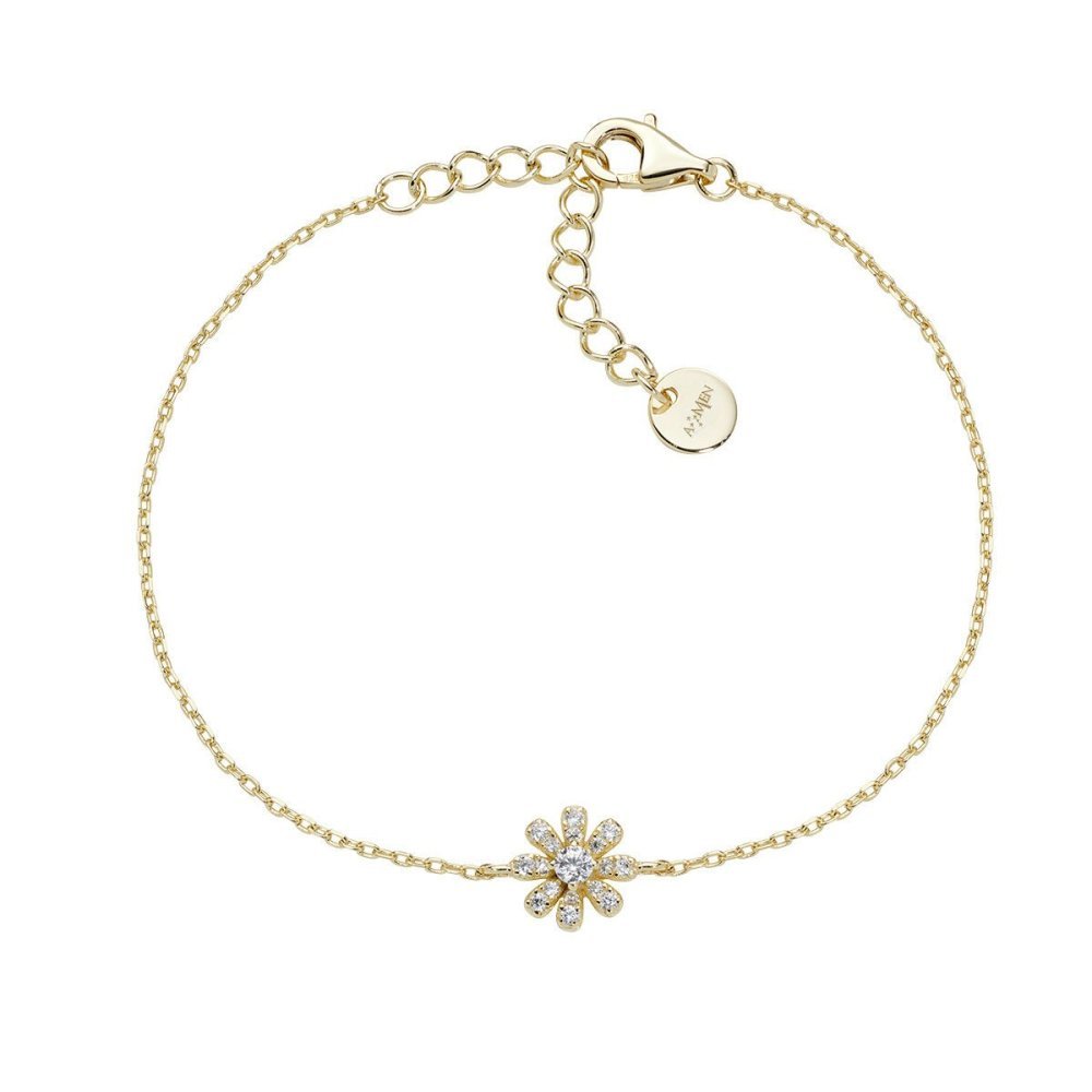 Bracciale Mini Margherita Pavé Dorato - Amen