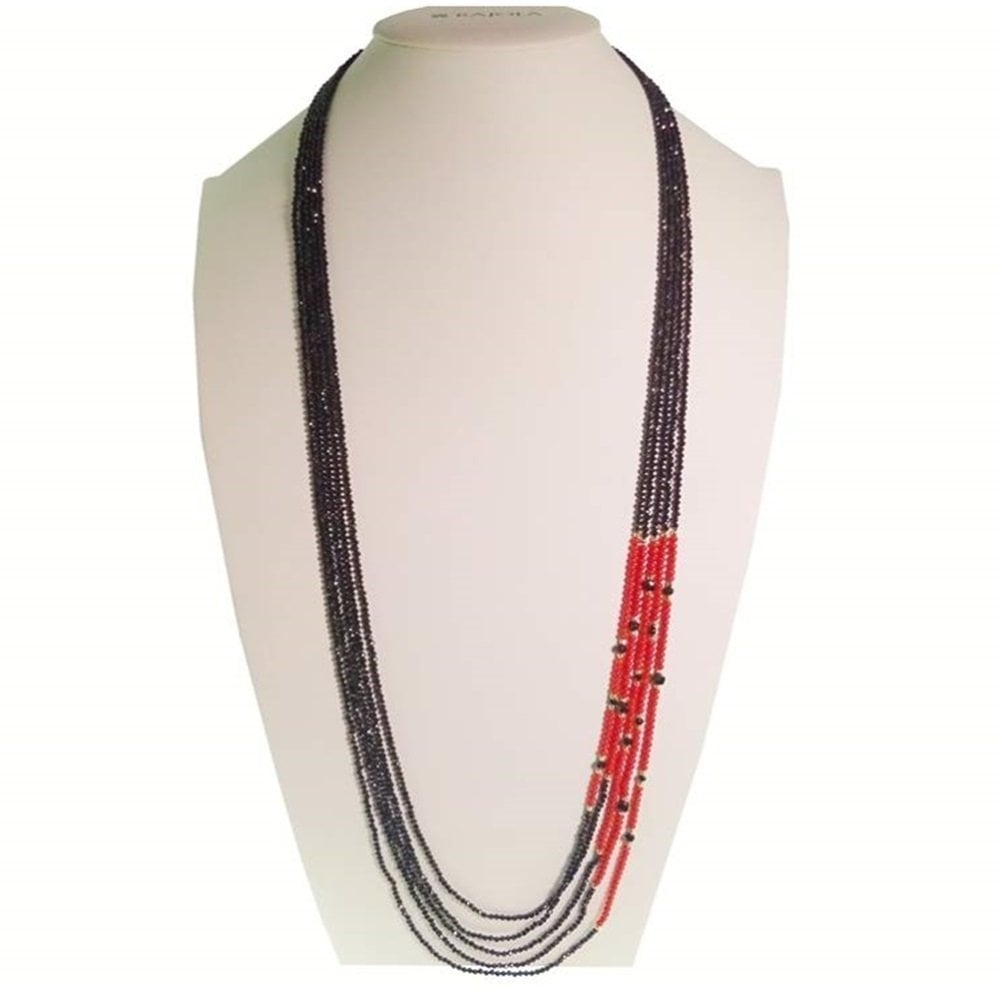 Collana Lunga Di 5 Fili In Oro Con Spinello - Rajola